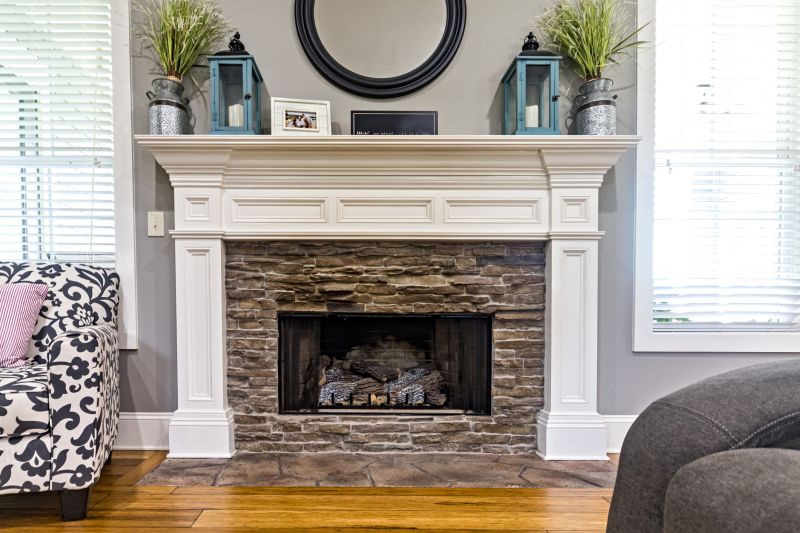 Tiled Fireplace with Mantel